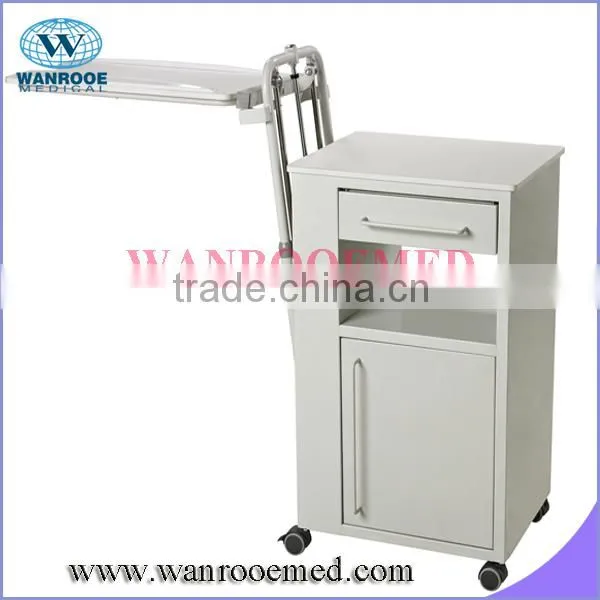 BC010E with Over bed Table Wooden bedside locker