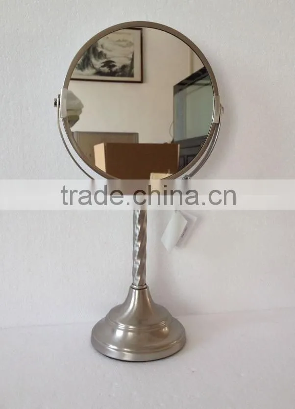 2014 collections fashion brushed nickel "Virgo" stainless steel standing vanity table mirror
