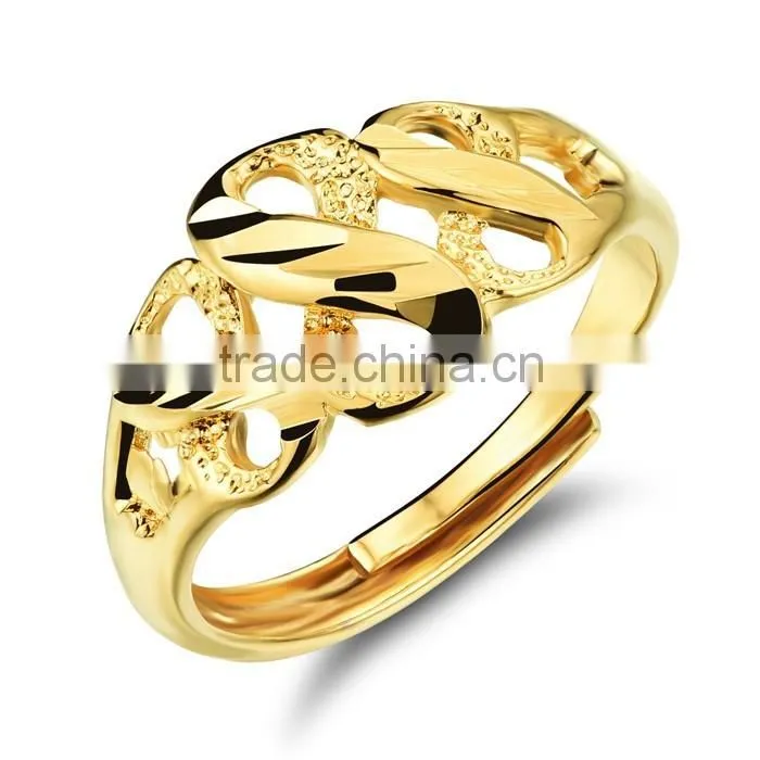 2016 brass fashion 18K gold plated jewellery infinity symbol ring