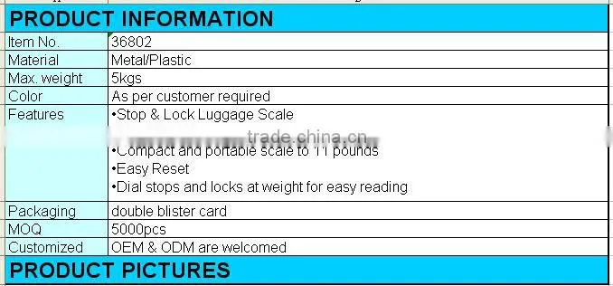 36802 portable mini luggage scale