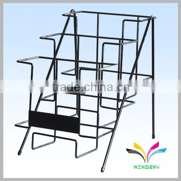 Beautiful 2 tires high quantity antique wall mount metal magazine rack