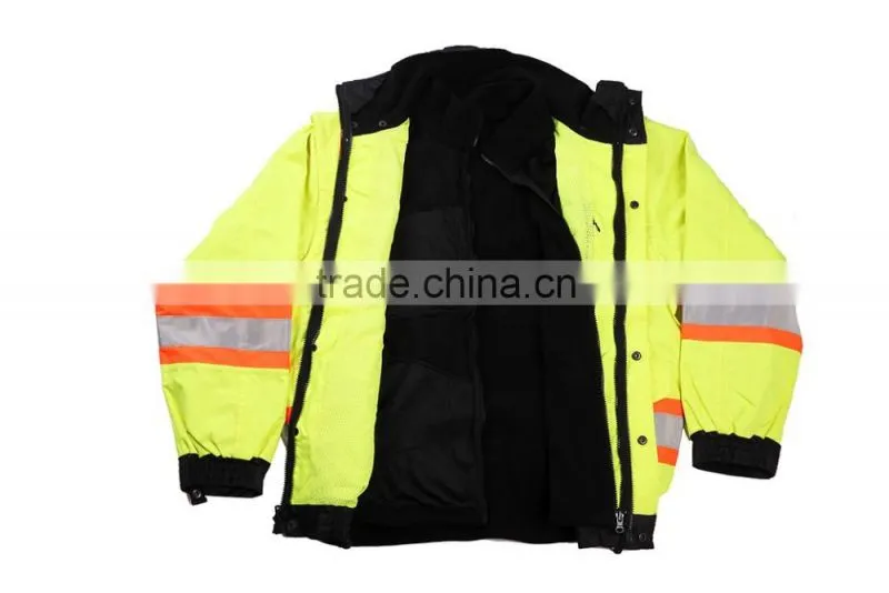 Adult Safety JacketTwo-tone 4 In 1 Hi Vis Safety Work Jackets Fluorescent Work Jackets
