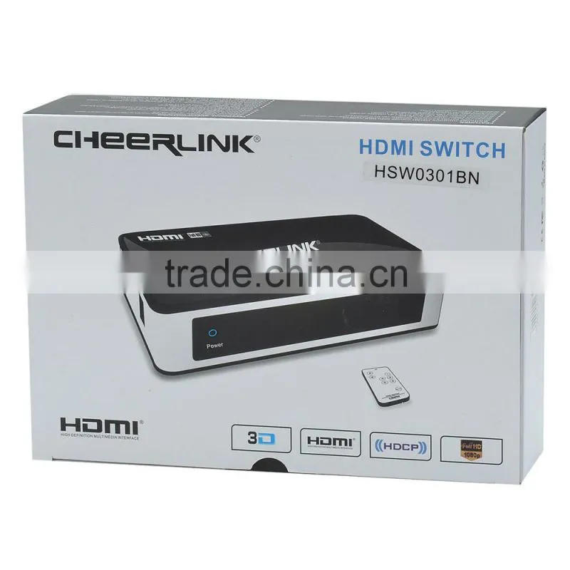 5 input 1 output HDMI switcher 5x1 switcher support 1080P