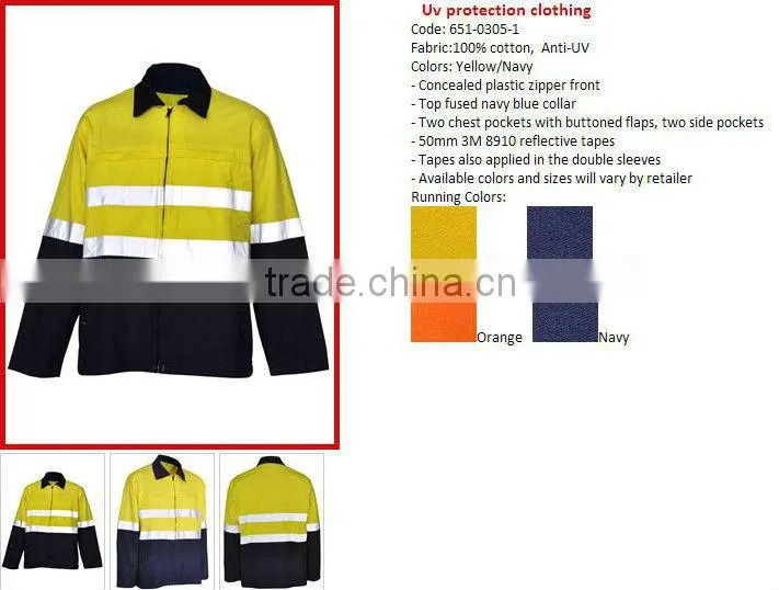 UPF 50+ sun protection cotton workwear for building worker