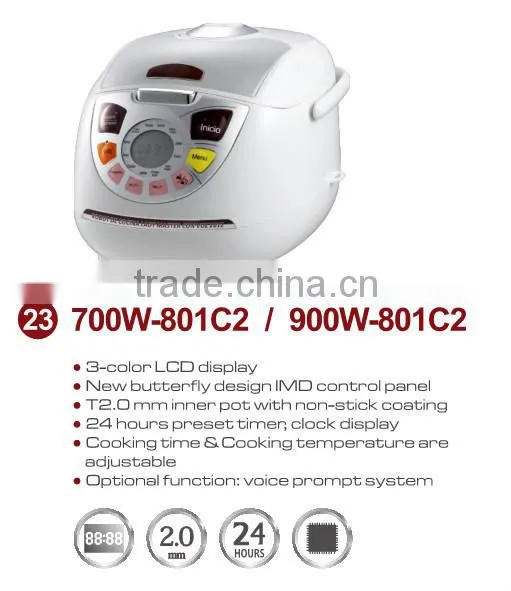 5L multi rice cooker with 24hrs preset time IMD panel and the LCD display