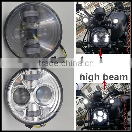 5-3/4" MOTORCYCLE LED Chrome 5.75 PROJECTOR LIKE DAYMAKER HEADLAMP for Harley Davidson