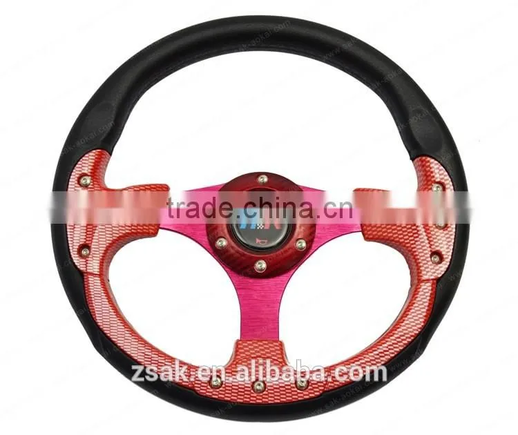 Aluminum spoke black steering wheel 13''