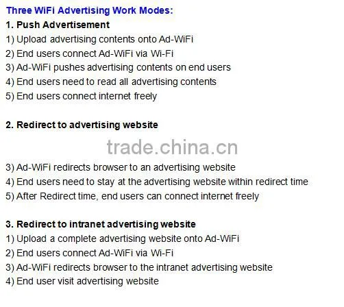 Best Price WiFi Advertising Device, Web based management software
