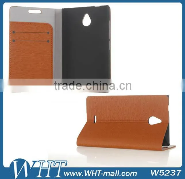 Mobile Phone Case For Nokia X2 Wooden Skin Leather Wallet Case
