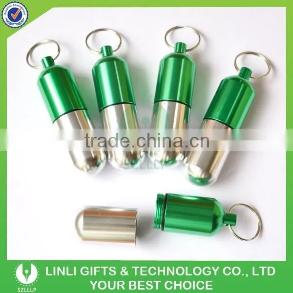 Oem Logo Promotional Gift Metal Pill Box Keyring