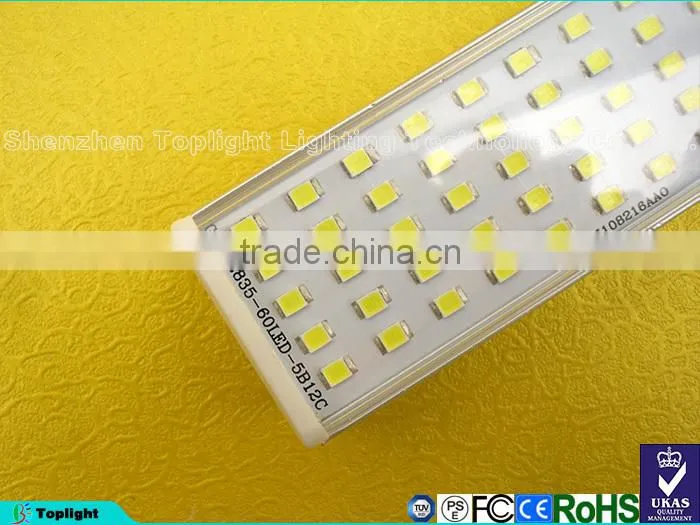 high luminous smd2835 6000k 12w g24 led plug light led lamp