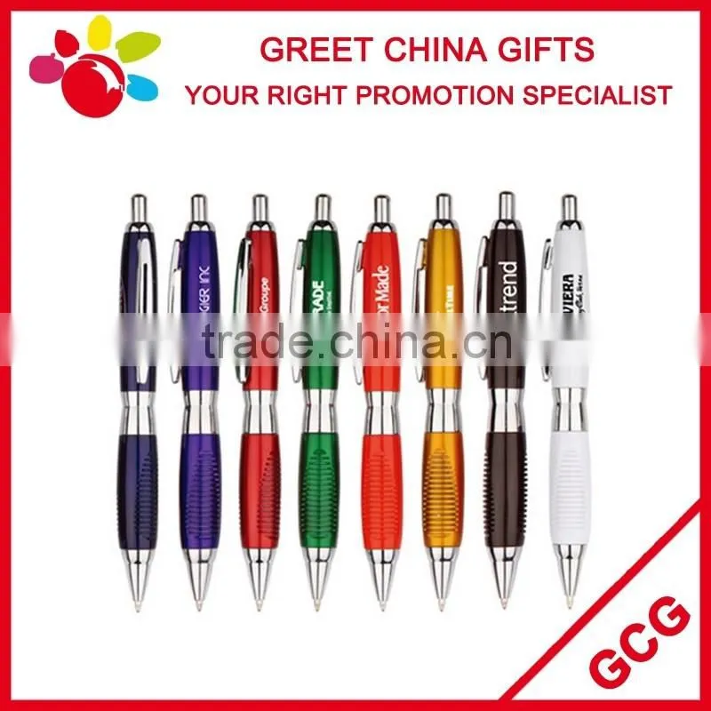 Promotional Customized Logo Click Wooden Bamboo Ball-Point Pen with Plastic Clasp
