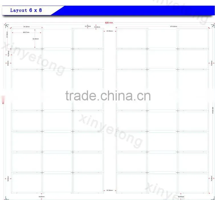 13.56MHz HF Sheet Inlay Layout 3x8 ( FM1108 Chip)