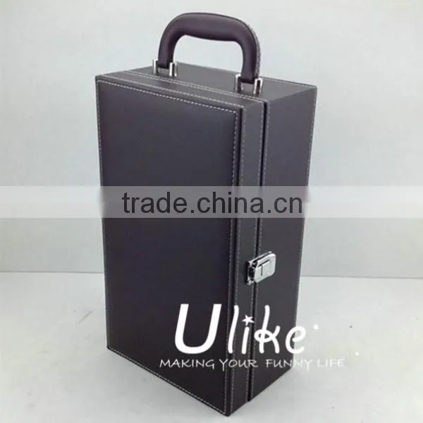 beautiful Leather beverage packing box luxury gift box packaging Leather wine package packaging bag