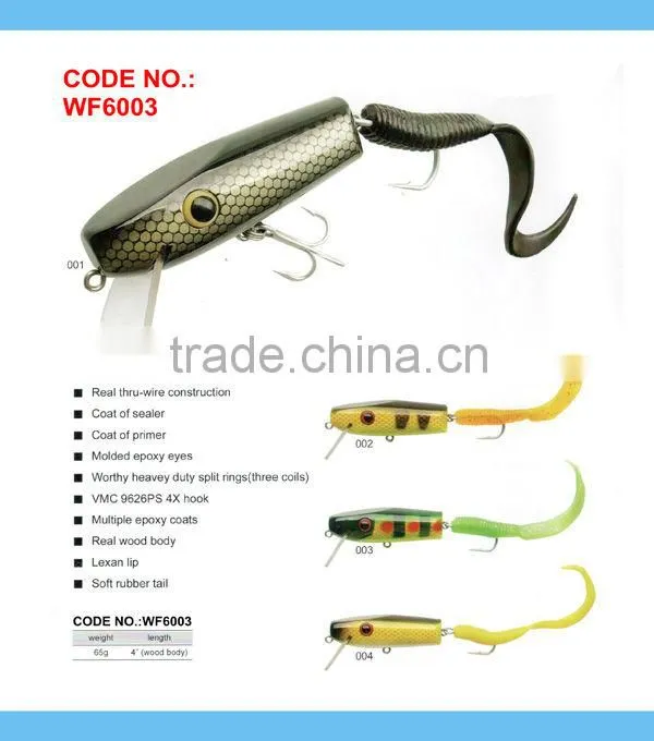wood fishing lure WF6001 Real wood body