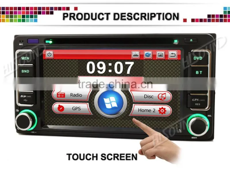 6.2 inch high quality double din car stereo for toyota corolla