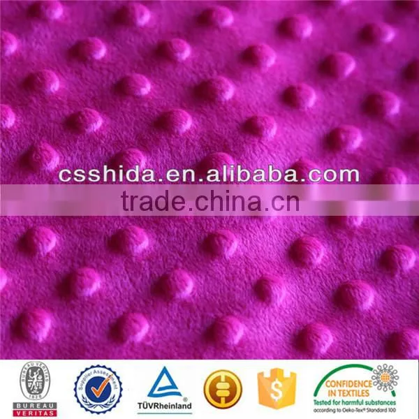 2016 hot selling fashion design SGS checked high quality minky dot rose blanket