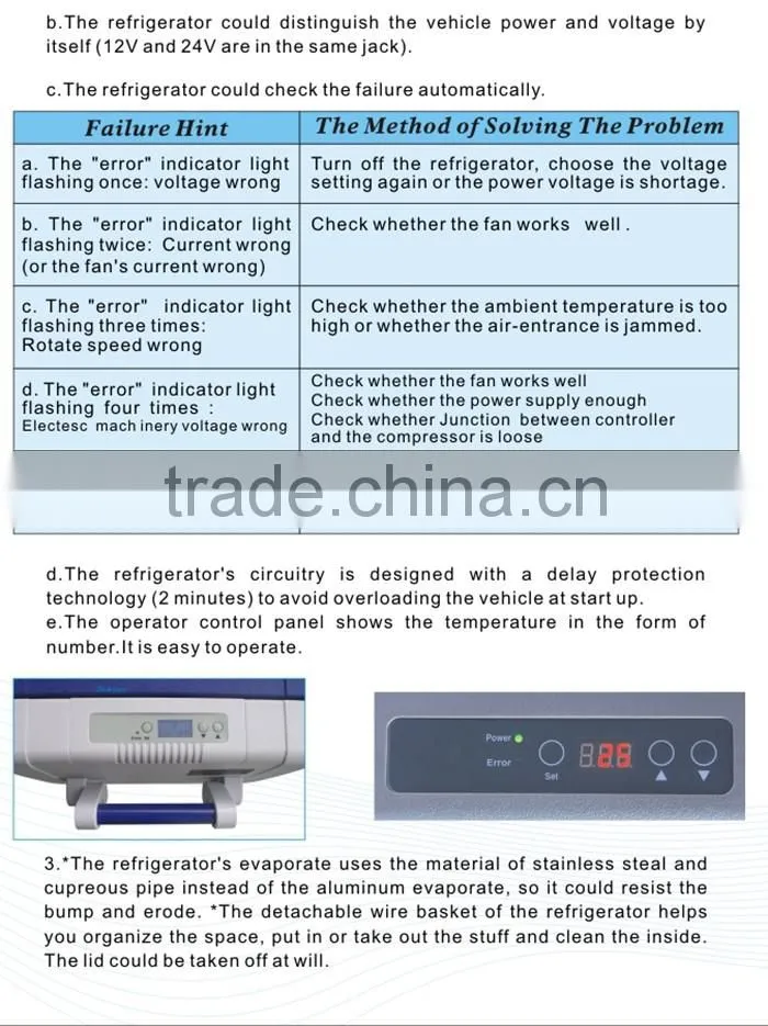 Solar 12v 24v Compressor Mobile 30L solar power refrigerator