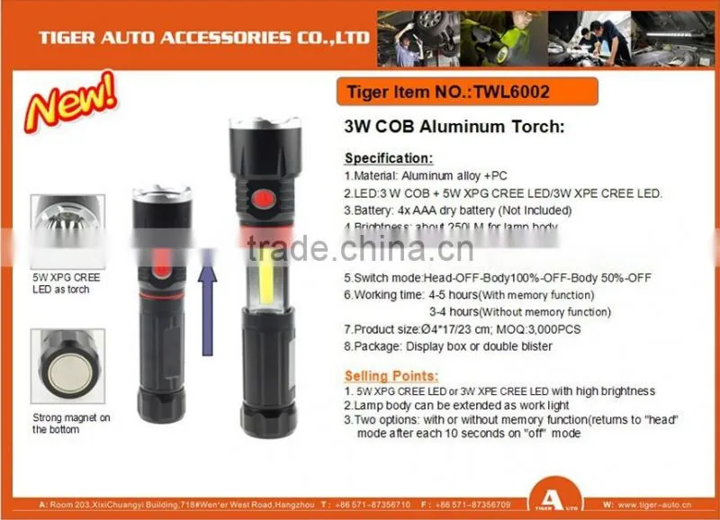 2015 wholesale portable LED Flashlight leds with magnet