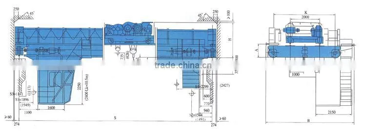 QD Type Electric Hook Double-Girder Overhead Crane