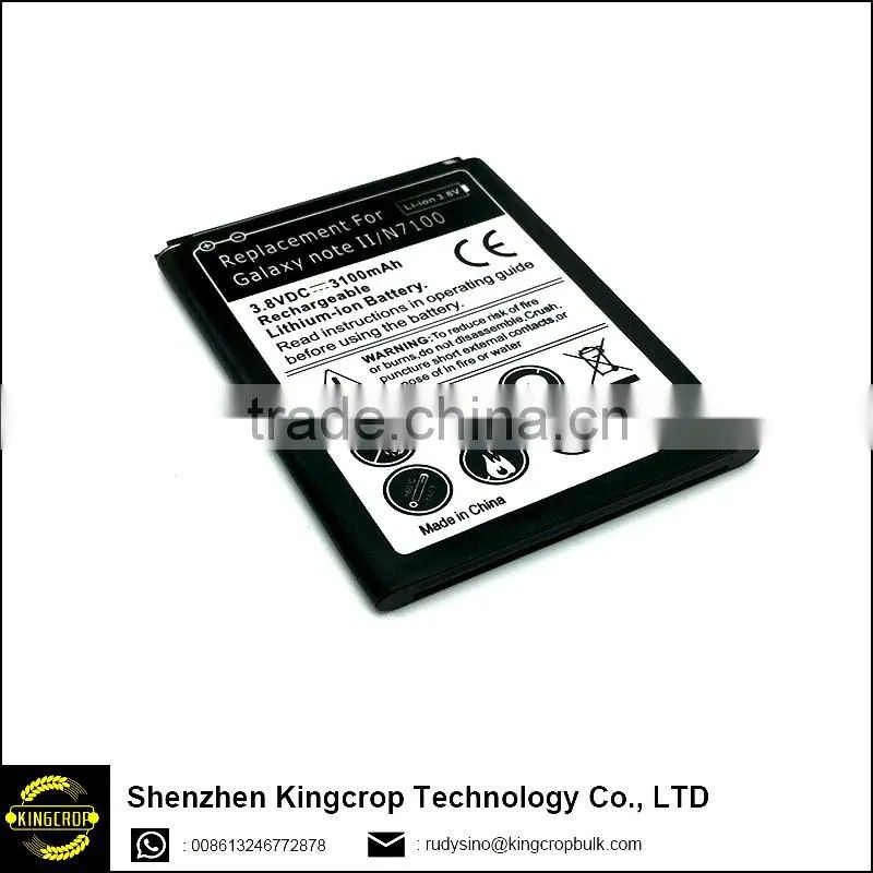 Hot Selling Rechargeable Mobile Phone Battery High Capacity 3100mAh Battery For Samsung Galaxy note2 /N7100