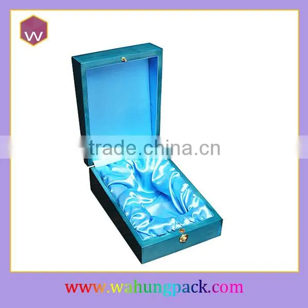 Hand Craft Blue MDF Perfume Box Bottle Beautiful Packaging Perfume Box Custom