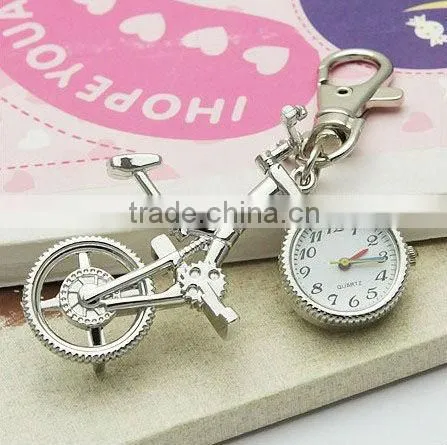 unique bike shape key chain quartz watch