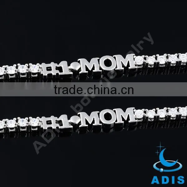 316L stainless steel bracelet AAA cubic zircon stone