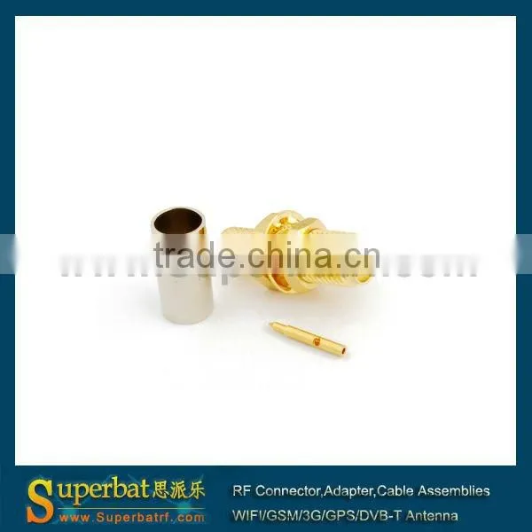 RP-SMA Crimp Jack(male pin) bulkhead connector for LMR195 usb adapter with sma pcb