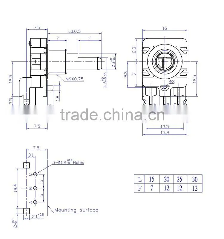 HW-16EN7V24M rotary encoder with flat shaft electric 12&12 24&24 detents rotary encoder