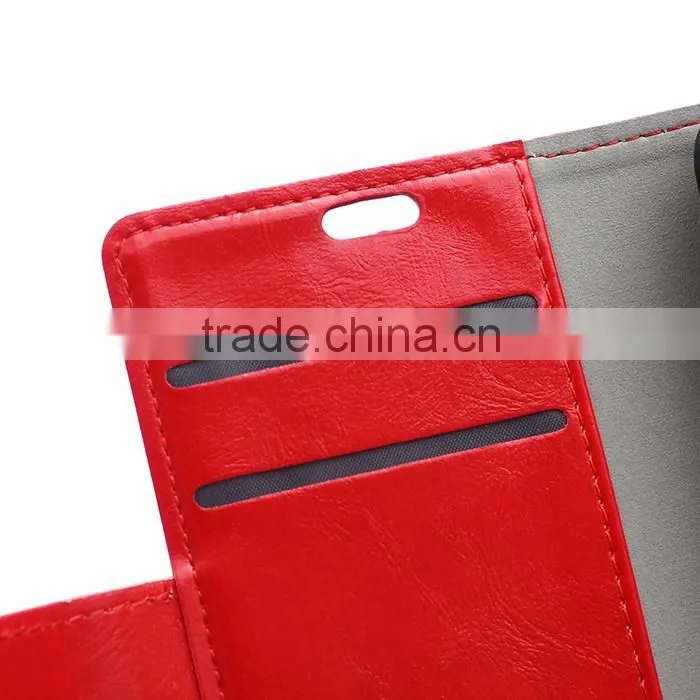 Wholesale color crazy horse pu lether case for htc 320/526/728/828/one A9 support adjustable stand function wallet case
