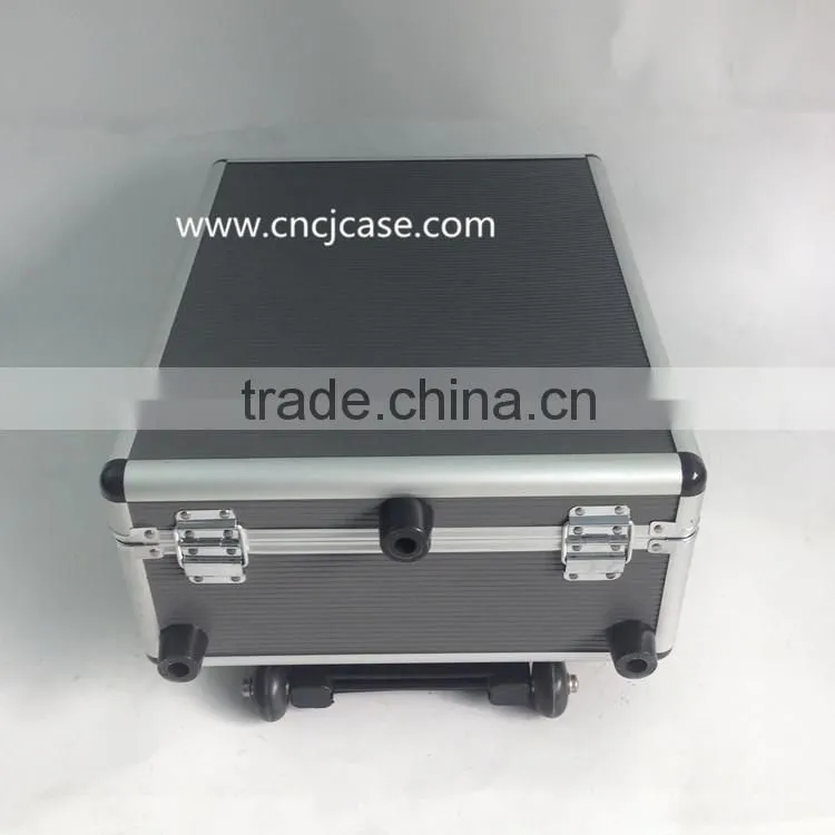 Gray ABS aluminum trolley case with line Fabric with 6 years production experience