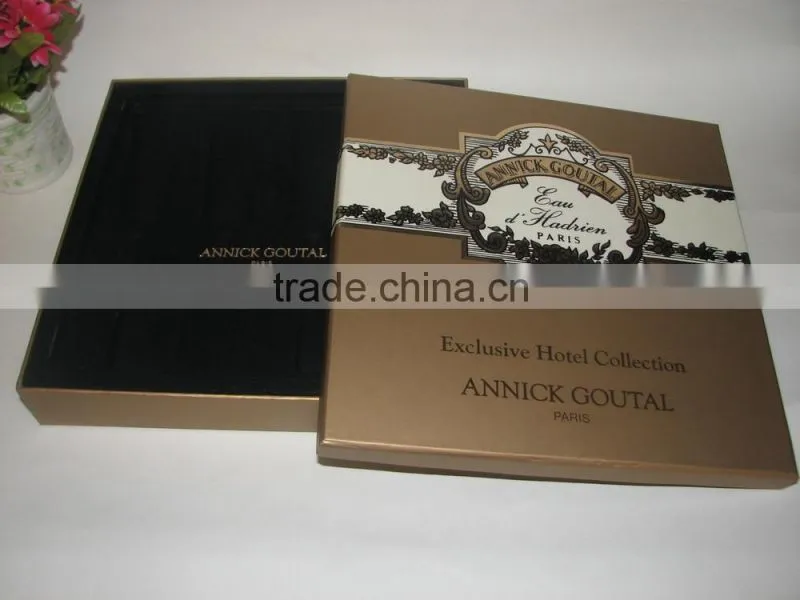 classical elegant brown gold stamping cosmetic box wholesale