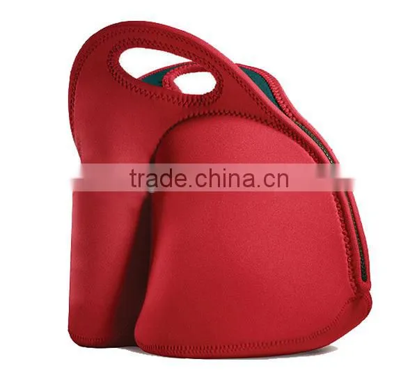 custom insulated neoprene lunch bag with bottle holder