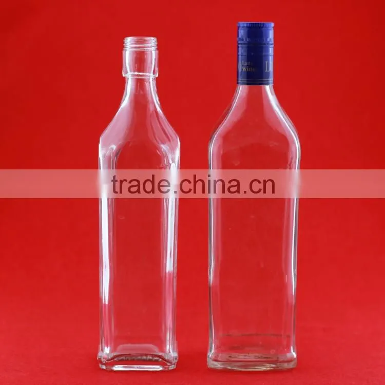 Excellent quality frosted liquor round bottles empty fancy bottles clear drink bottles 750ml