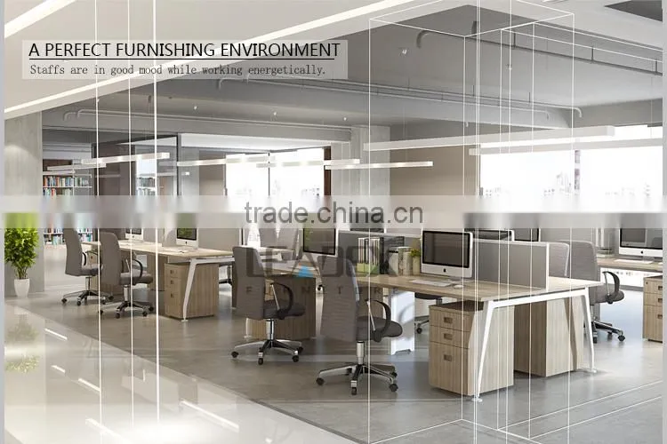 Modern wooden open 4 person modular cubicle modern office workstations
