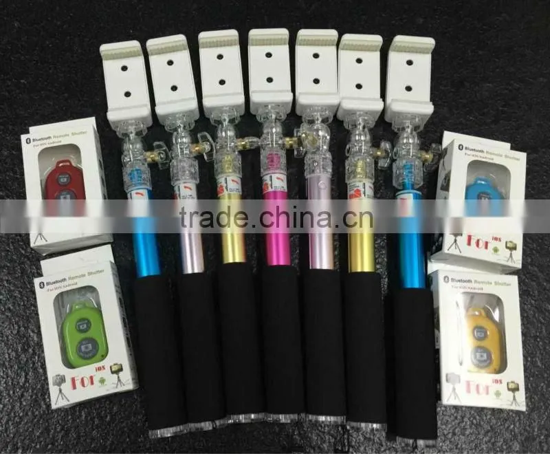 2015 Best Quality Factory Bluetooth Selfie Stick with bluetooth shutter button