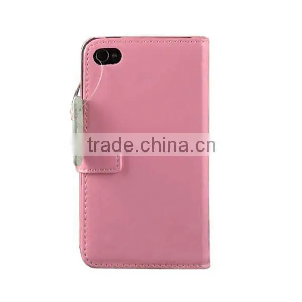 for iphone 4 genuine leather wallet case