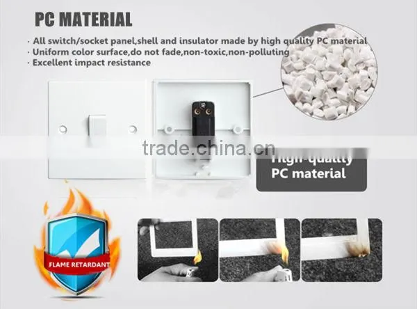 Superior Materials Lights Switch Manufacture With Silver Alloy Touch Point Of Double 13A switched socket