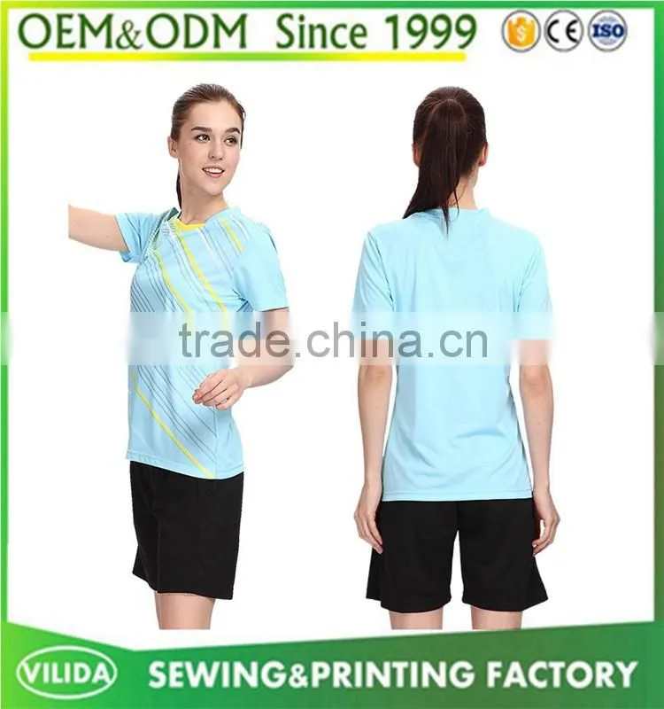Cheap price sublimation badminton sport wear top quality dry fit badminton jersey