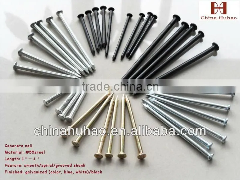 Zp brick wall concrete nails with grooved shank