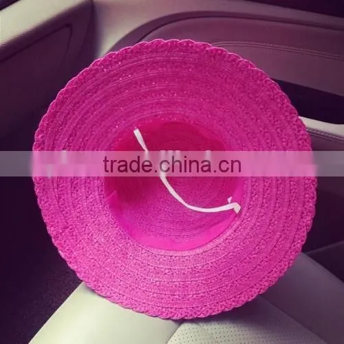 2016 wholesale ladies latest flower Sun hat made in China handmade cheaper original raffia straw hat