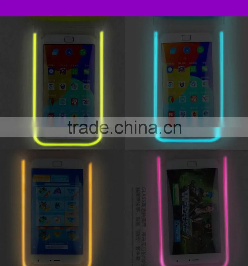 High Quality IPX8 Certified Universal Underwater Mobile Phone Waterproof Bags,Luminous Waterproof Pouch
