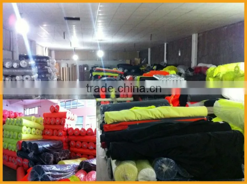 Safety Flourescet yellow &orange waterproof rain gear wear rain suit polyester /pvc nylon/pvc hi visibility raincoa