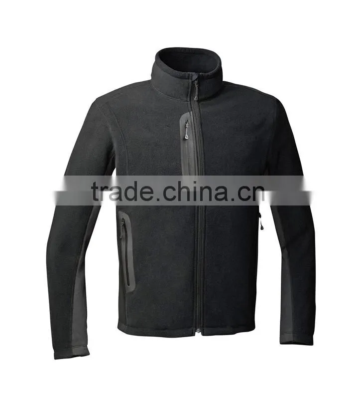 Solid fleece stripe jacket waterproof zippers