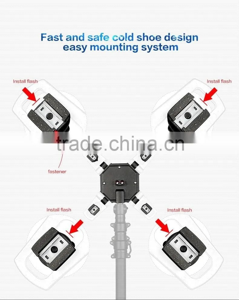 Factory supply 4 in 1 mount adapter speedlite flash umbrella holder light stand bracket