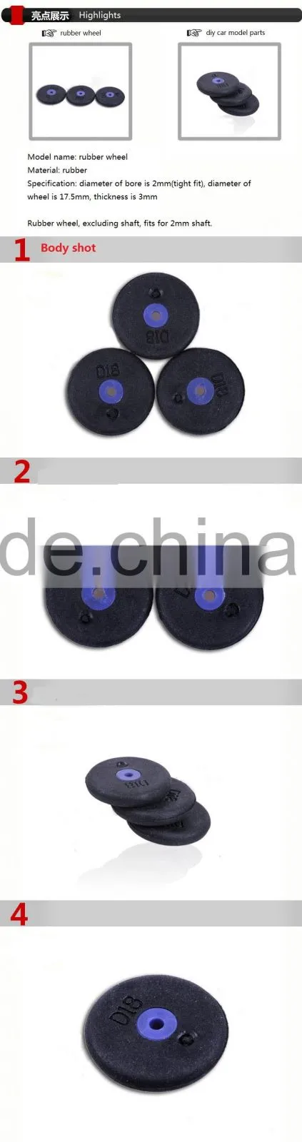 Toy Car Wheels DIY model small rubber wheel 17.5mm EVA