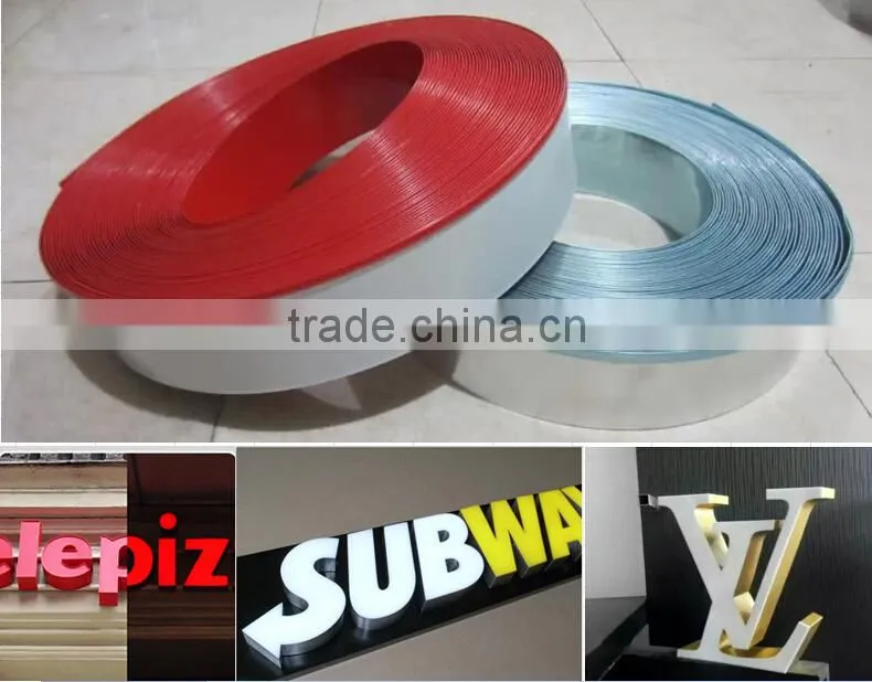 colorful mirror surface aluminum profiles for outdoor adversing words/letters