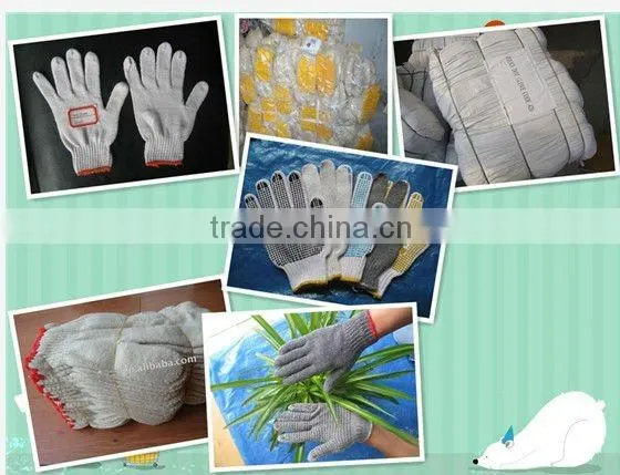 raw white knitted gloves