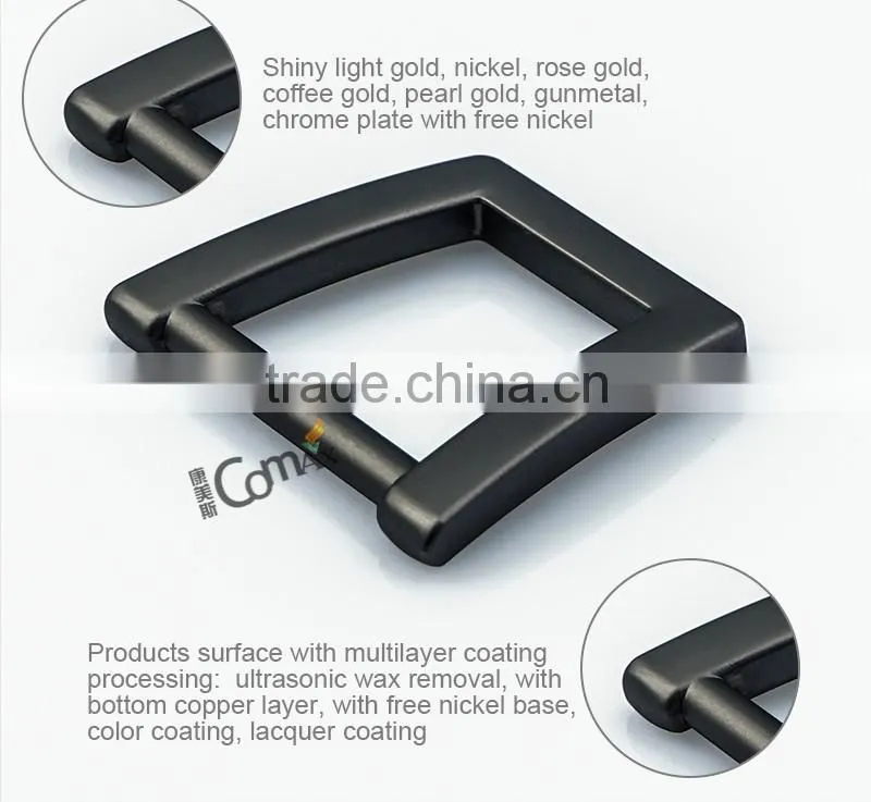 Design fashion matte gunmetal trapezoidal lock metal bag buckle